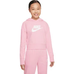 Nike Sportswear Club Fleece Cropped Hoodie Mädchen Pink