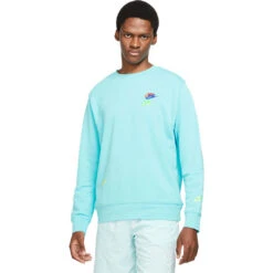 Nike Sportswear French Terry Crew Top Blau